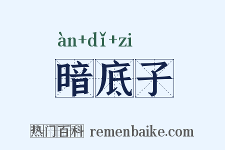 暗底子是什么意思的图片